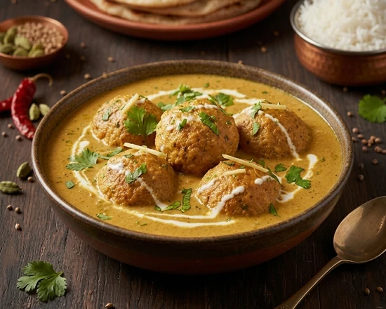 Malai kofta dumplings in cashew cream gravy at Friendz Dhaba, Punjabi dhaba in Brampton, ON
