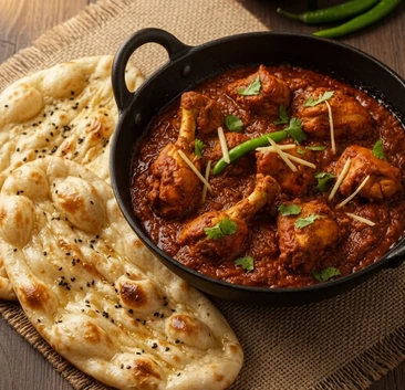Karahi chicken cooked with tomato, onion and ginger at Friendz Dhaba, Punjabi restaurant in Brampton
